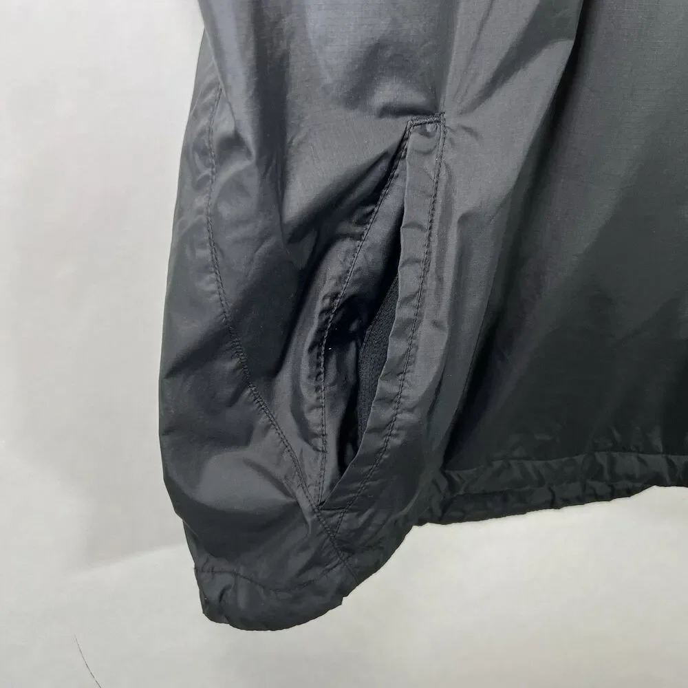 Nike Short Sleeve 1/4 Zip Woven Coaches Jacket Mens Size Small Black Windbreaker